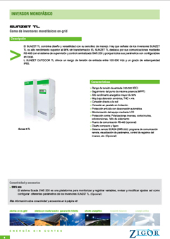 Inversores monofásicos Sunzet TL